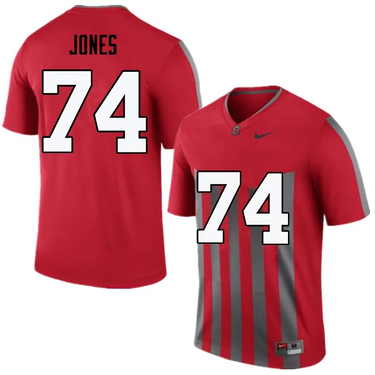 Jamarco Jones Ohio State Buckeyes Men's NCAA #74 Nike Throwback Red College Stitched Football Jersey JHP8456RG
